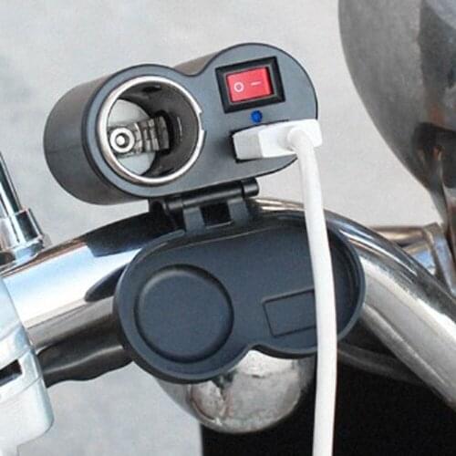Motorcycle Cigarette Lighting Socket Mobile Phone USB Charger Waterproof Quick Charge Power Cigarette Lighter Supply Port 12V
