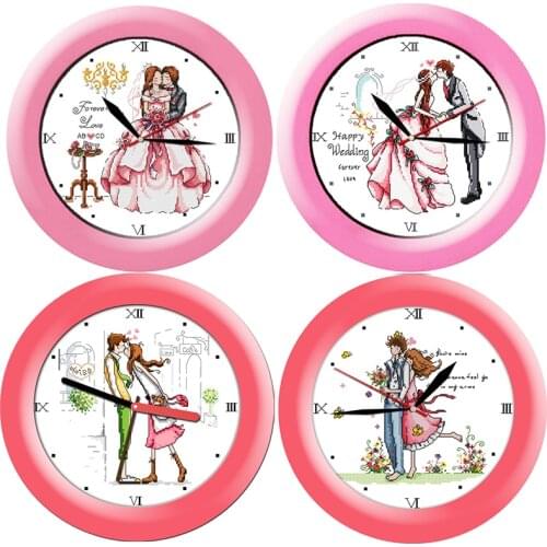 Clock Cross-Stitch Kit Stamped Happy Accompanying Printed 11CT 14CT Counted Decoration Handmade Thread Embroidery Needlework set