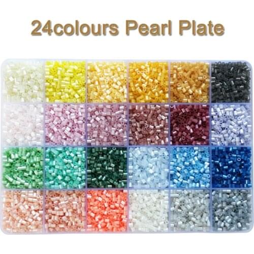 Yantjouet 2.6mm 24colours Pearl Plate Kits 13200pcs Puzzle Hama Perler Beads Set Diy Box Pegboard Iron Beads Fuse Gift children Toy