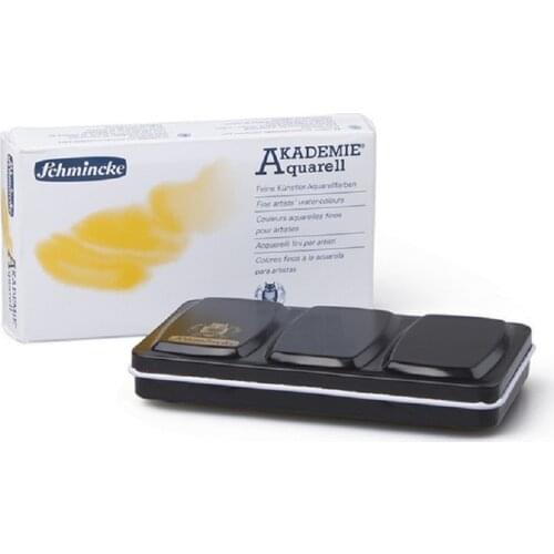 German Original Schmincke Watercolor Akademie Academy Grade 12 Color Solid Watercolor Iron Box Set