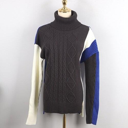 2020 Autumn Free Shipping Crew New Long Panelled Kint Blue Fashion Womens Clothes DL