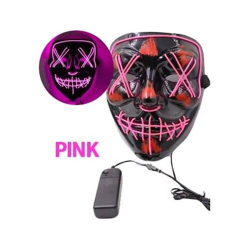 New Halloween horror glowing LED mask scary Halloween cold light mask full face