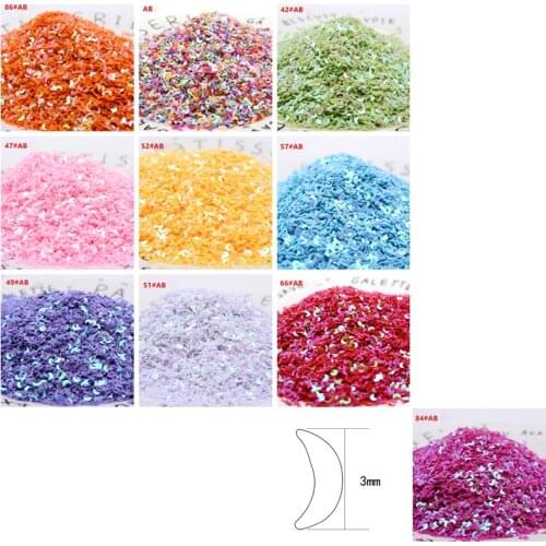 Curved moon Flowers Shape PVC loose Sequins Glitter Paillettes for Nail Art manicure/sewing/wedding decoration confett Lentejuel