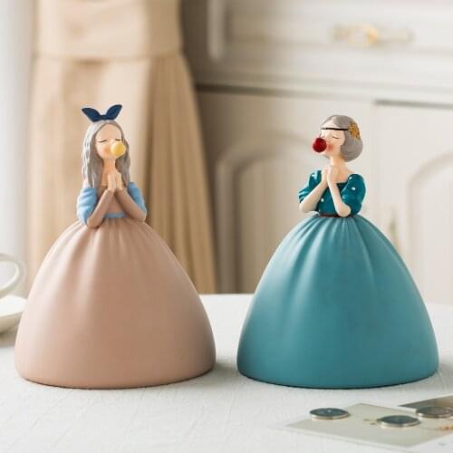 Creative Piggy Bank Money Box Cute Cartoon Coins Cash Storage Box Girls Gifts Room Desktop Decorative Home Decor Ornaments