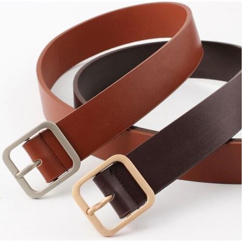 Belt Women Simple Fashion Square Buckle New Womens Leisure Belt Student Vintage Decoration Jeans Dress Belt