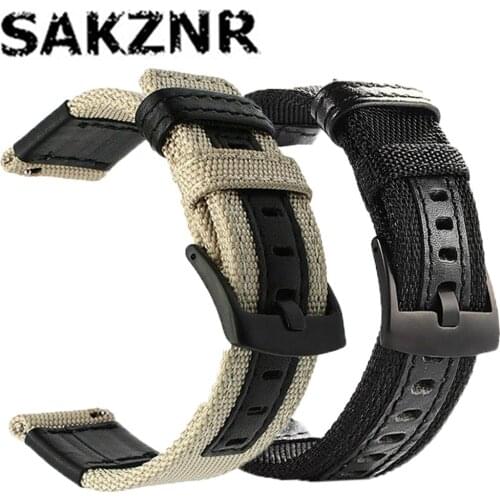 For Huawei Watch GT 2 Strap Genuine Leather+Nylon Band Bracelet Watchband 22mm Mens Watch Strap Wristband For Amazfit GTS 2 band