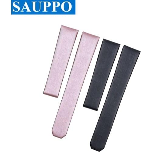 SAUPPO Suitable for TAG Heuer F1 Soft Spun Silk Watch Straps Cow Hide Genuine Leather Women Watch Band