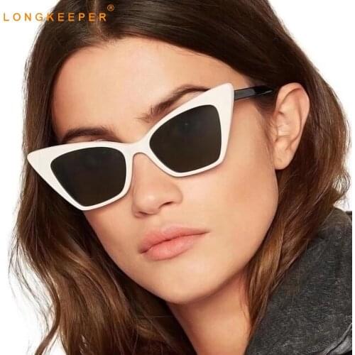 LongKeeper Fashion Cat Eye Sunglasses Women Luxury Brand Designer Vintage Sun Glasses Female UV400 Eyewear Shades Oculos De Sol