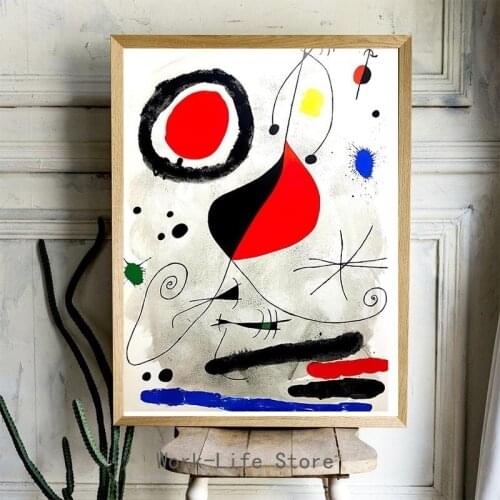 Modern Joan Miro Surrealism Art Paintings Abstract Picture Retro Art Canvas Painting Poster Wall Art For Living Room Home Decor