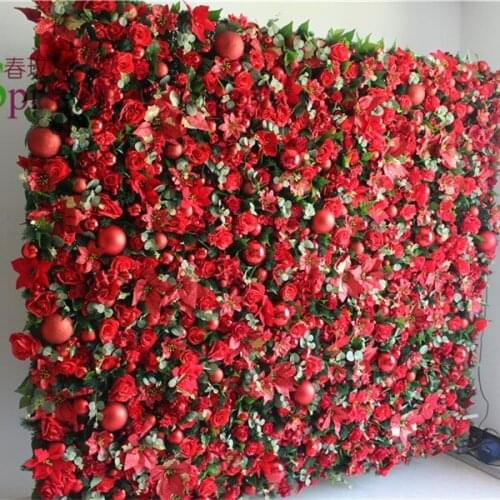 SPR red floral backdrop flower wall wedding for wedding flower wall