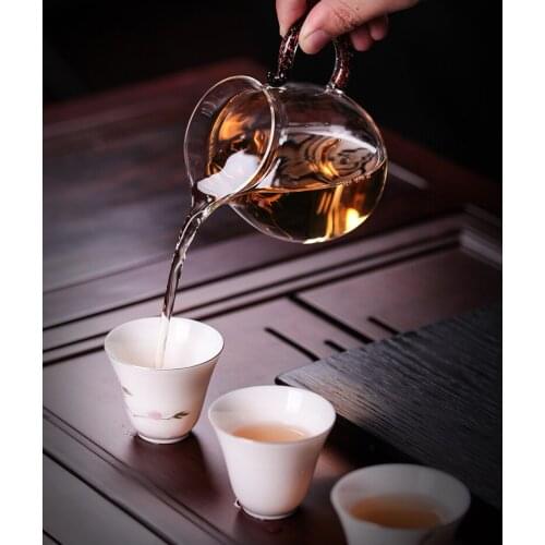 Taiwan Heqi New Fair Cup Handmade Heat Resistant High Borosilicate Glass Fair Cup and Wenyun Ran Chahai 280ml