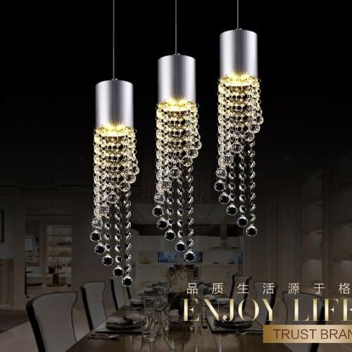 Three-headed restaurant light bar crystal chandelier creative modern minimalist table dining room dining chandelier WF1016550