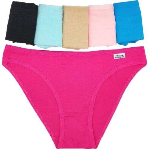 6 Pieces Cotton Panties Woman Underwear Ladies Comfortable Soft Lingerie Pantys Female Briefs Solid Color Intimates Underpants