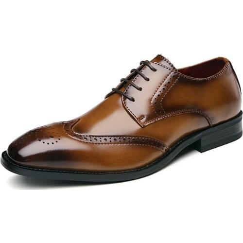 Man Cow Leather Shoes Rubber Sole Man Office Business Dress Leather Flats Man Split Leather Wedding Shoes