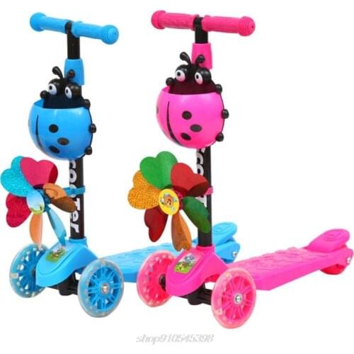 Windmill Ladybug Scooter Foldable and Adjustable Height Lean to Steer 3 Wheel Scooters for Toddler Kids Boys M26 21 Dropship