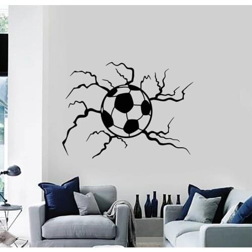 Football Wall Sticker Soccer Ball Vinyl Decal Sport Game Stickers Boys Room Wall Decoration Creative Crack Home Decor