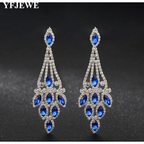YFJEWE 328 Anniversary Bling Bling Multicolor Water Drop Wedding Party Fine Jewelry Women Long Dangle Earrings E558
