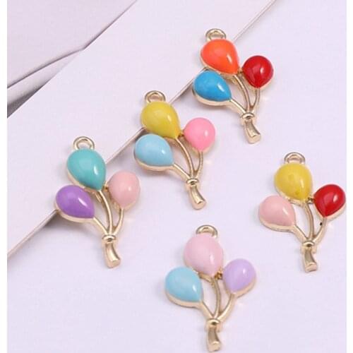 10pcs/lot Cute Ballon Enamel Charms Fit DIY multicolor Drop Oil Alloy Pendant Handmade Earring Bracelet Jewelry AccessoriesYZ121