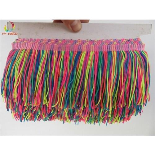 10 Yards 10CM Long Lace Fringe Trim Polyester Tassel Fringe Trimming For Diy Latin Dress Stage Clothes Accessories Lace Ribbon
