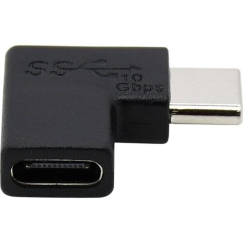 100pcs/lot 90 Degree angle USB3.1 Type-c adapter USB C male to female extension adapter