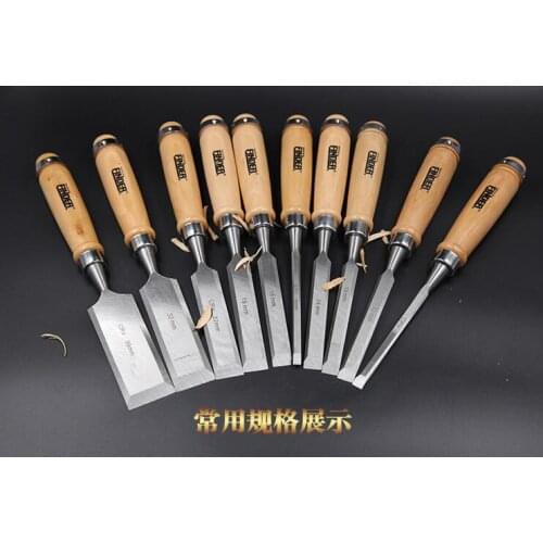11 Pcs /Set Professional Flat Woodworking Chisel Tools, Chrome Vanadium Steel Chiselwood Carving Knife For Carving Enthusiasts a