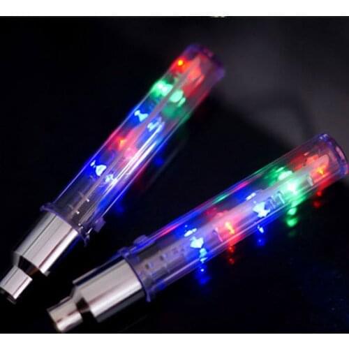 2 Pcs 5LED Bike Bicycle Cycling Wheel Valve Cap LED MTB Neon Light Bright Flash Lamp LT0083 32 patterns change #264189
