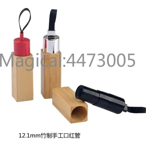 20pcs 4.2g 12.1mm Makeup bamboo design empty container bamboo lipstick tube DIY cosmetic, lip balm tubes