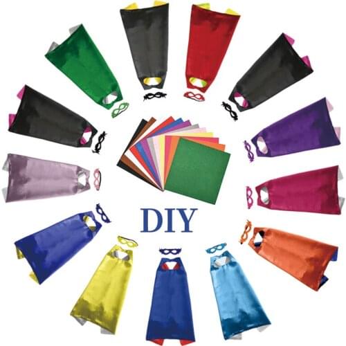 2019 DIY Felt Christmas Halloween Superhero Cartoon Costume Hero Game Costumes Cape With Masks For Kids Birthday Cosplay