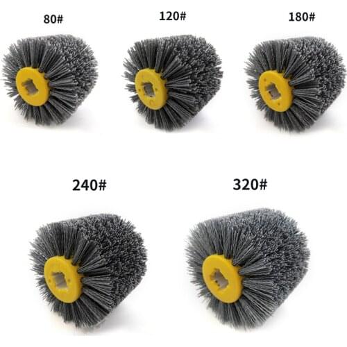 120*100mm 80/120/180/240/320 Grit Deburring Abrasive Wire Drawing Round Brush Head Polishing Grinding Tool Buffer Wheel