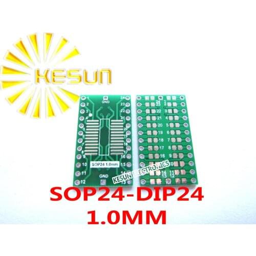 FREE SHIPPING 100PCS SOP24 turn DIP24 With Grounding Plate 1.0MM Pitch IC adapter Socket Adapter plate PCB