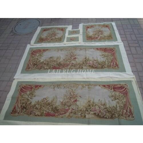 Free Shipping French Aubusson hand wovesofa and chair cover set 1:4 with arms