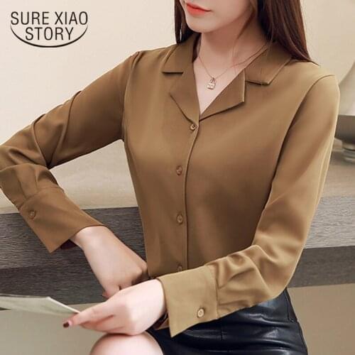 Long Sleeve Women Shirts Womens Tops and Blouses Elegant Women Blouse Shirt Suit Collar Office Blouse Women Tops Blusas 1739 50