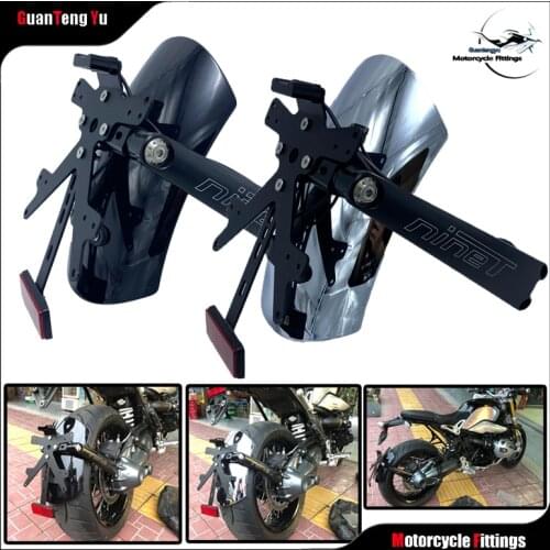 For BMW R NINE T R NINET R9T Scrambler 2014-2018 19-21 motorcycle rear mudguard bracket with LED license plate modified mudguard