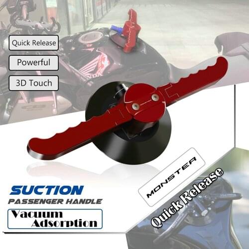 Quick Release Vacuum Hand Pump Suction Cup Passenger Handgrips Tank Grab Bar Handle Armrest for DUCATI MONSTER 821 1100 1200