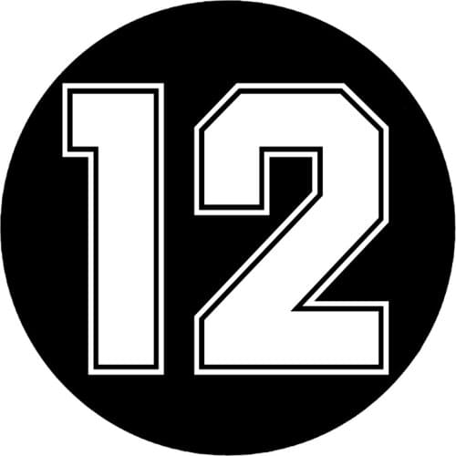 CS-10270#Vinyl Decal Number 12 Car Sticker Waterproof Auto Decors on Truck Bumper Rear Window