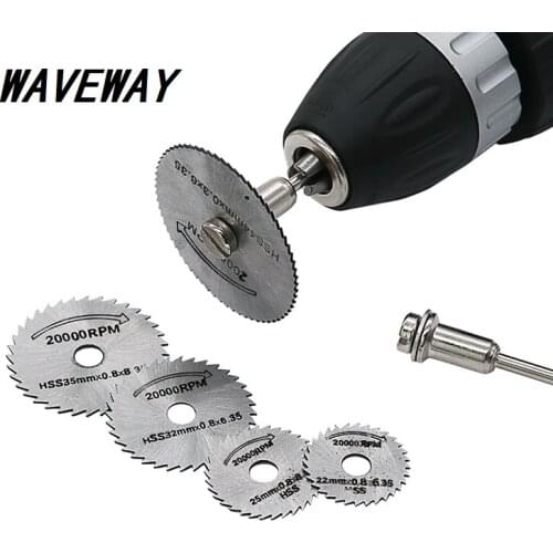 7pcs set Dremel Mini HSS Circular Saw Blade Rotary Tool For Metal Cutter Power Tool Set Wood Cutting Discs Drill Mandrel Cutof