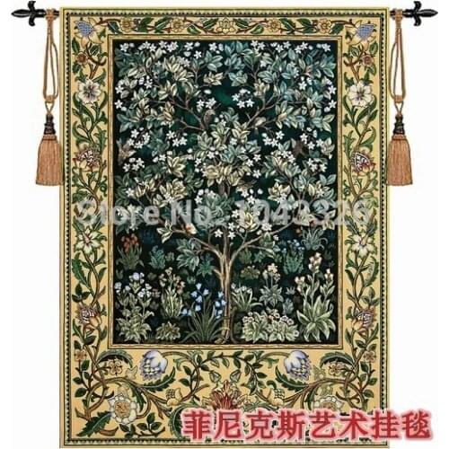 Home Textile Decoration Tapestry William Morris - Tree of life Green Belgium 89*68cm Wall Hanging Painting PT-35