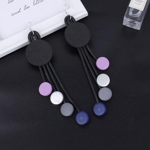 JID Pastel Goth Drop Earrings For Women Wooden Multicolor Beads Handmade Long Earring Unusual Wood Jewelry Rare Things Ear Decor