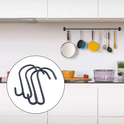 50LB 10Pcs/Set Black Coating S Shaped Hooks Home Storage Utility Metal Hangers Storage Holder for Hanging Plant Towel Pan Pot