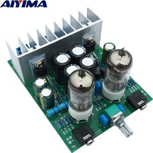 AIYIMA 6J1 Tube Preamplifier Audio Board LM1875T Power Amplifier Board 30W Preamp Bile Buffer Headphones Amplifier AMP DIY Kits