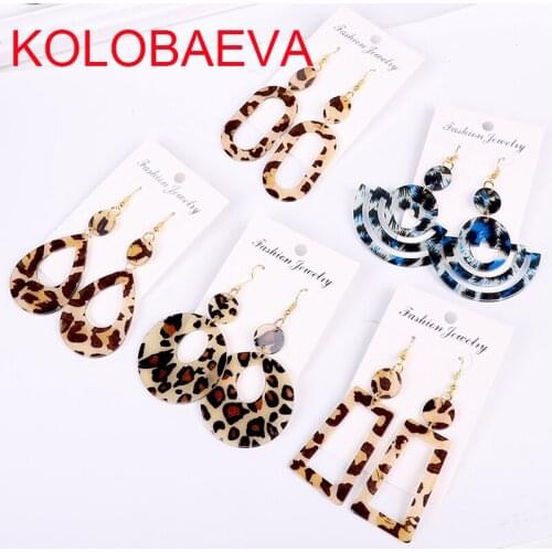 Leopard personalized jewelry acrylic womens earrings fashion boho punk vintage Korean earrings statement Pendant cc earrings