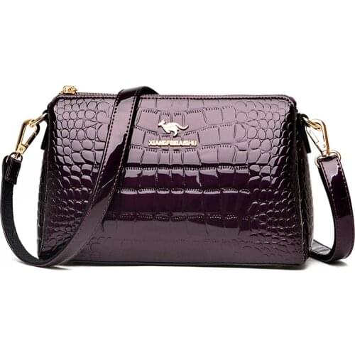 Hot Sale Alligator Leather Flap Bags Ladies Fashion Patent Leather Womens Handbags Shoulder Bags For Women Messenger Bags