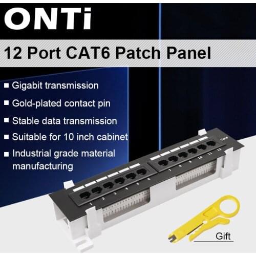 ONTi Network Tool Kit 12 Port CAT6 Patch Panel RJ45 Networking Wall Mount Rack Mount Bracket