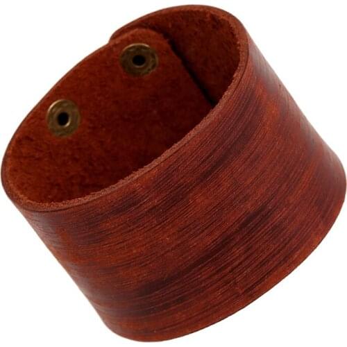 New Arrival Sport Casual Retro Brown Handmade Cowhid Wide Wrap Charm Female Punk Men Genuine Leather Bracelets Men Jewelry