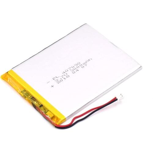 Mejuew 3.7V 3000mAh 407090 Rechargeable Lipo Battery with JST Connector