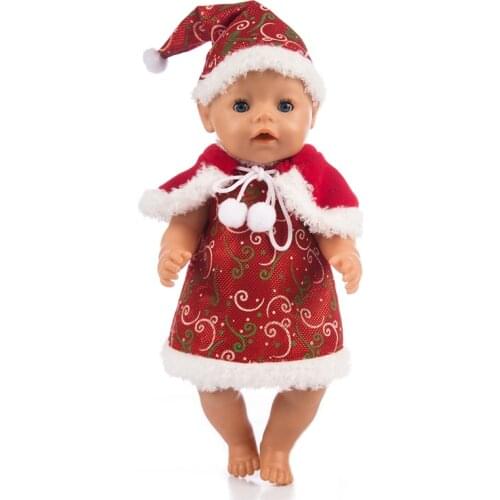 Hot Christmas suit Doll Clothes Born Baby Fit 17 inch 43cm Doll Accessories For Baby Festiival Gift