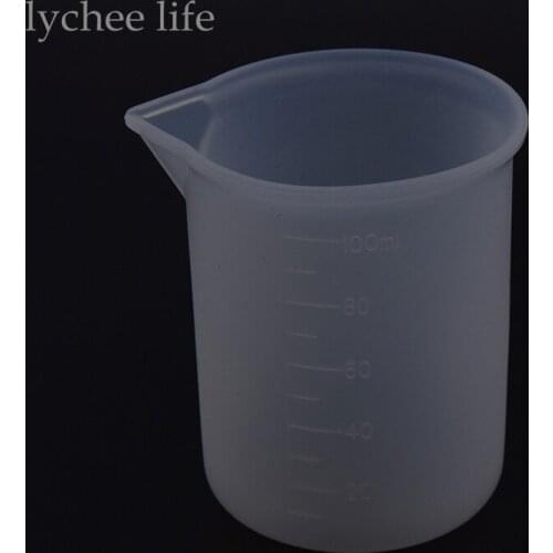 Lychee Life 100ml Scale Cup Crystal Glue Cube Silicone Mould Reusable Cup DIY Handmade Craft Accessories