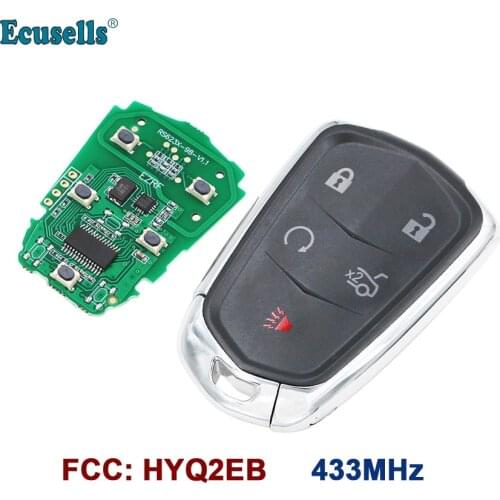 Smart Remote Key 5 Button Keyless Entry Fob 433MHz for Cadillac XTS CTS CT6 ATS 2017-2018 HYQ2EB with emergency key