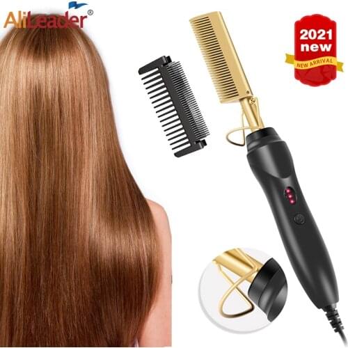 Leeons Comb Hot Comb Electric Hot Comb Wet And Dry Hair Use Hair Curling Iron Straightener Comb Uk Titanium Alloy Hair Curler