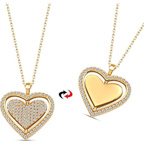 Name Post Silver Rotating Heart Pendant DN204